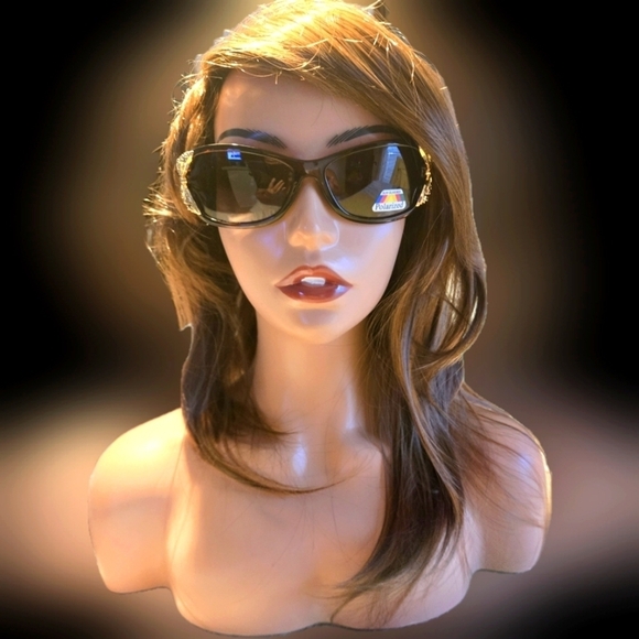 Y2K-inspired Brown Polarized Butterfly Sunglasses Vintage Wrap Around Sunshades - Picture 2 of 8